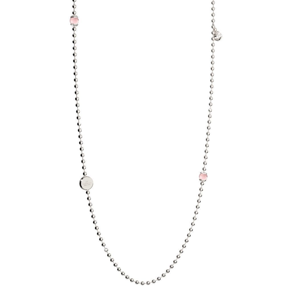 Necklace woman REBECCA bronze hydrothermal pink cubic zirconia white 90cm BBYKBQ11