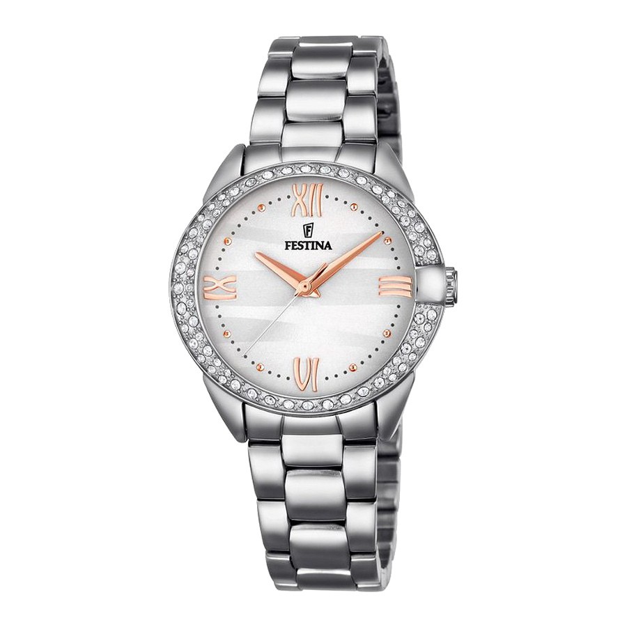 FESTINA orologio donna MADEMOISELLE F16919/1 acciaio oro argento zirconi 33 mm