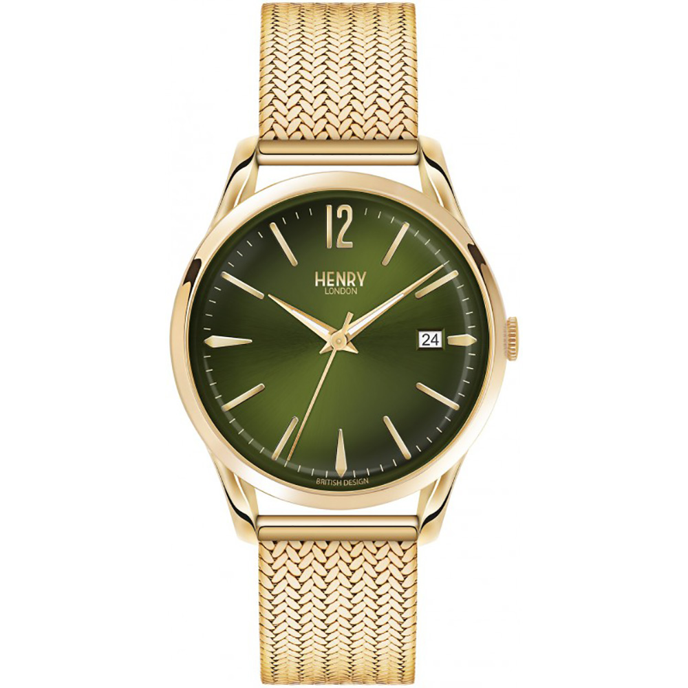 Henry London man watch Chiswick only time green 39mm HL39-M-0102