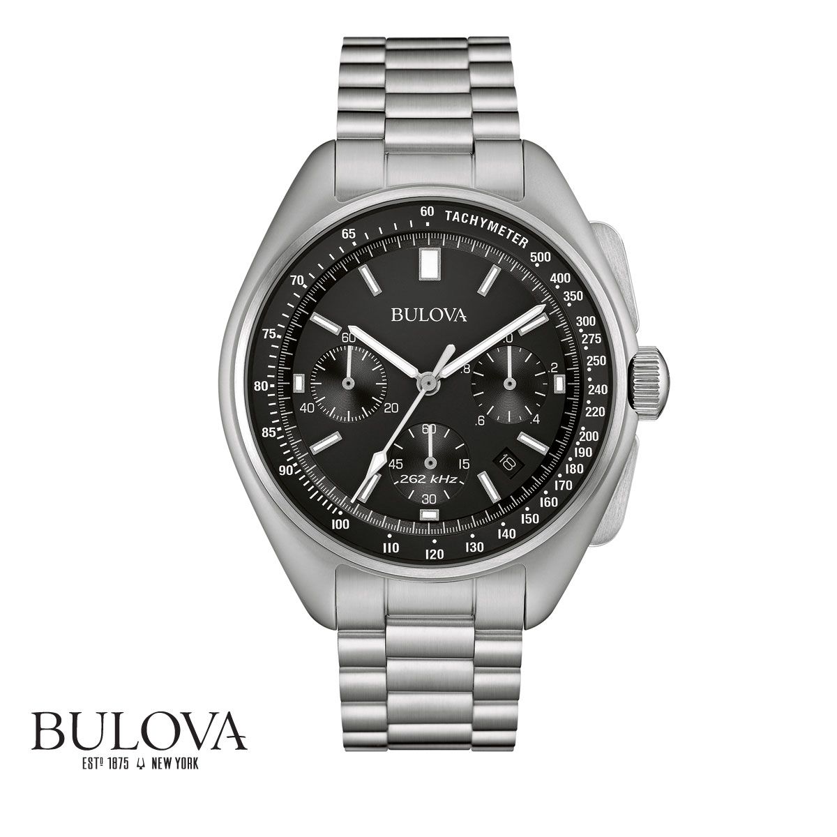 Bulova Orologio uomo Apollo 15 262Khz Moon Watch 96B258 acciaio crono 45mm