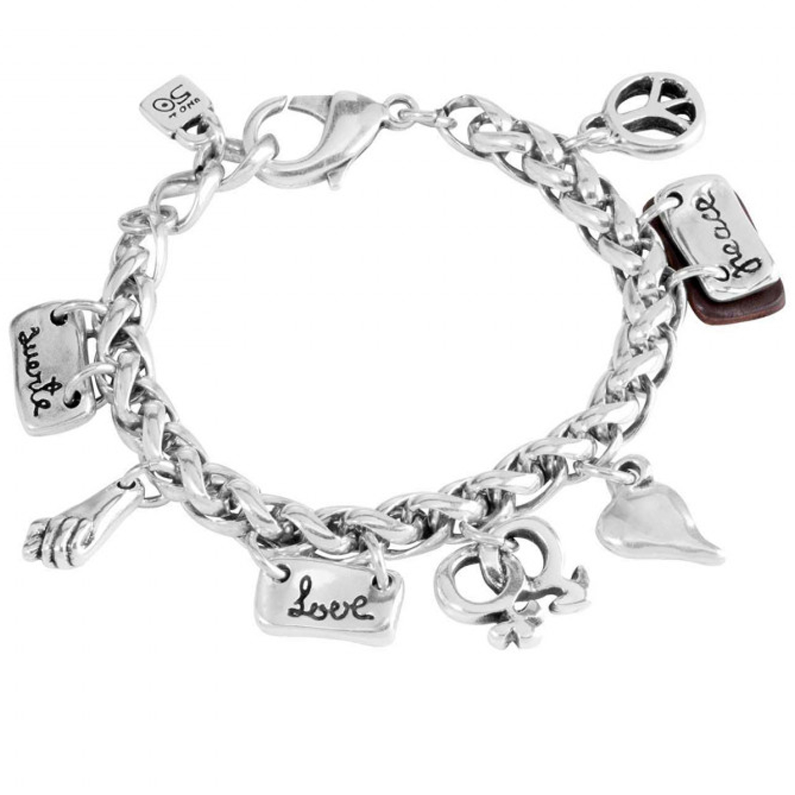 UNO de 50 bracelet woman silver peace love LAKILOV PUL1290MTL0000M