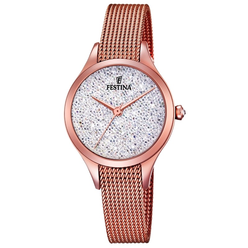 Festina orologio donna mademoislle acciaio rose' cristalli swarovski F20338/1