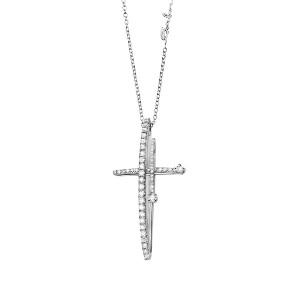 Salvini collierino oro bianco diamnti croce 20062070