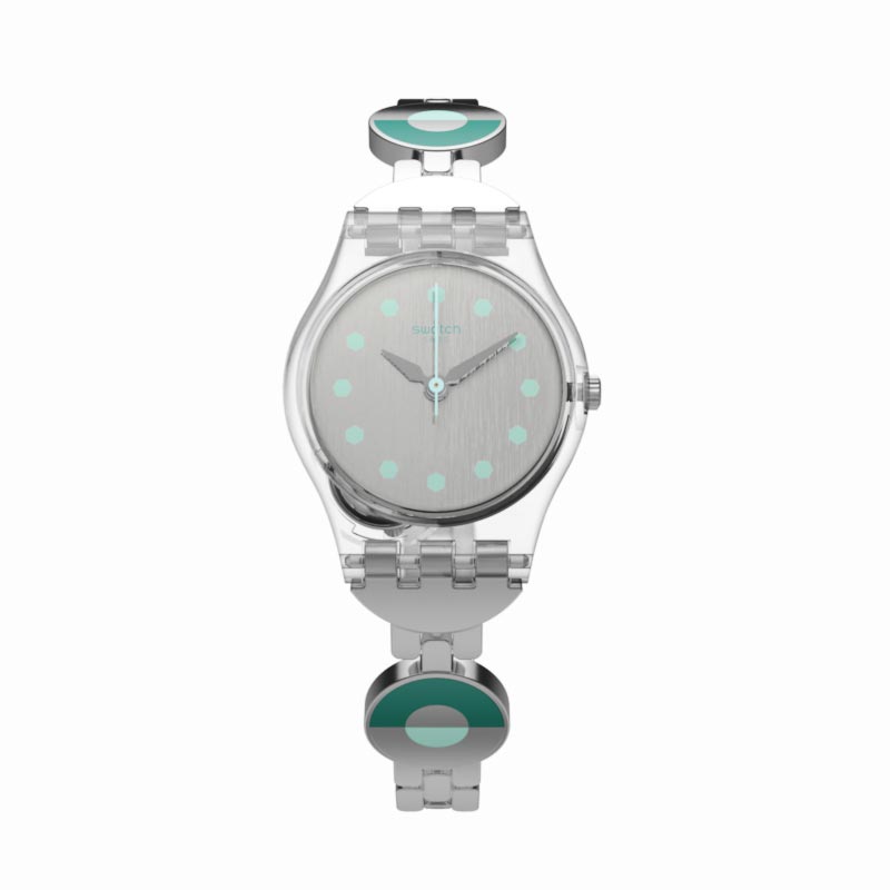 Swatch orologio lady 25mm BLUE PASTEL LK377G