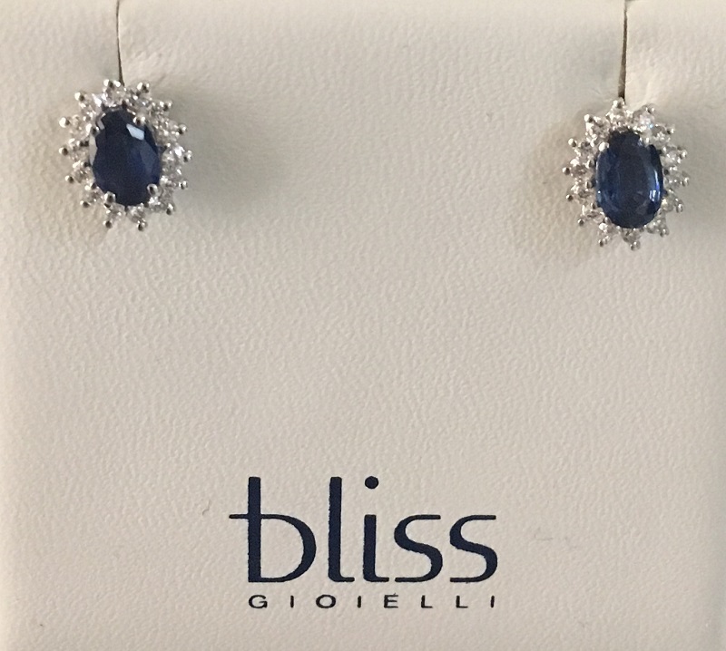 Bliss Coppia orecchini oro bianco con Zaffiro 20079902
