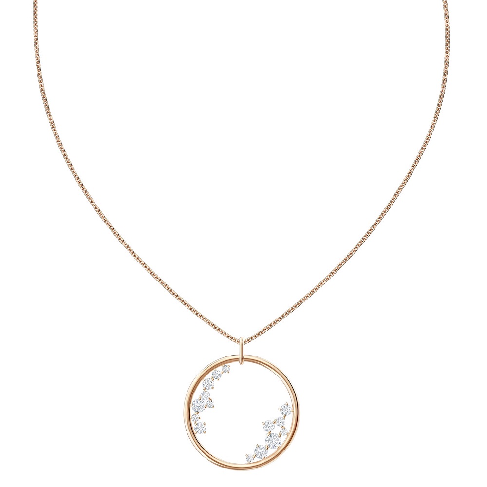 Swarovski Collana North bianco con pave Clear Crystal Placcato oro rosa 5487069 zoomable