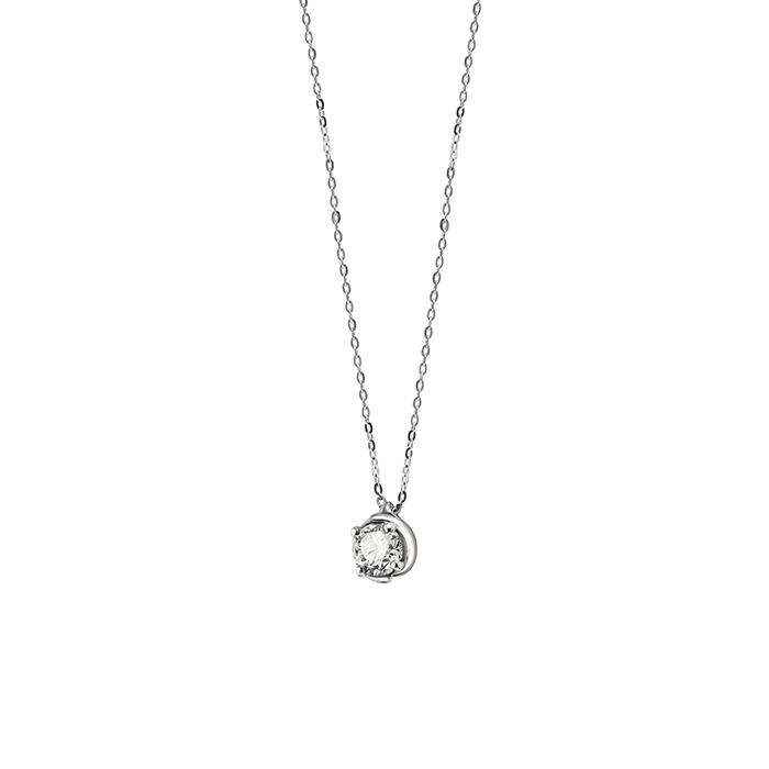 Salvini collana punto luce oro bianco e diamanti ct 0,21  Abbraccio Ref.20083223