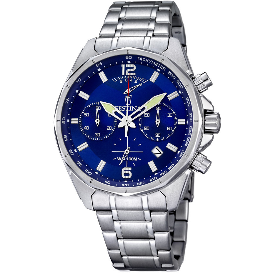 FESTINA Orologio  Uomo Collez. Timeless Chronograph Quadr. Blu 44mm F6835/3
