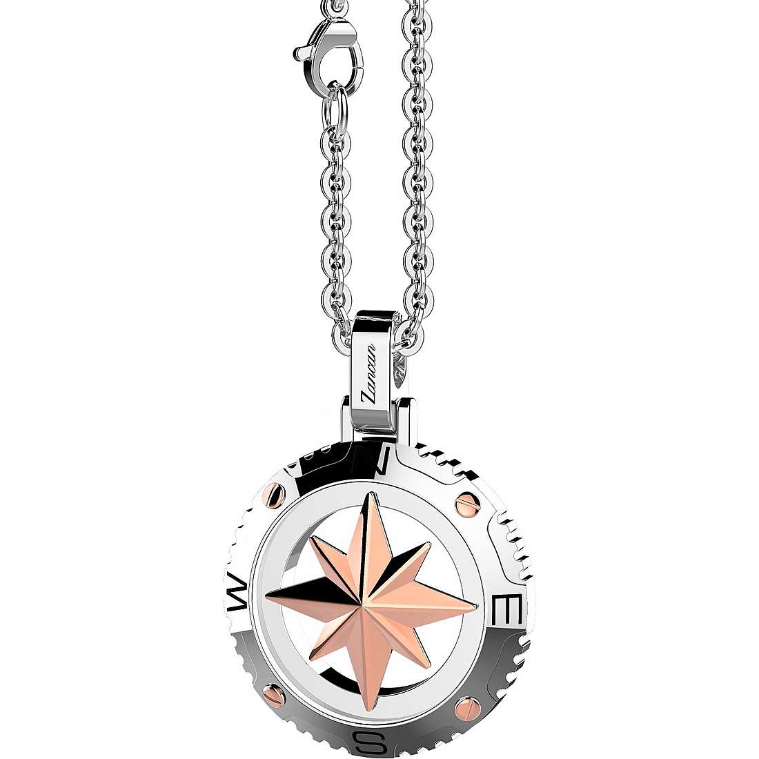 Zancan Collana Rosa dei venti uomo gioielli Hi Teck EHC124
