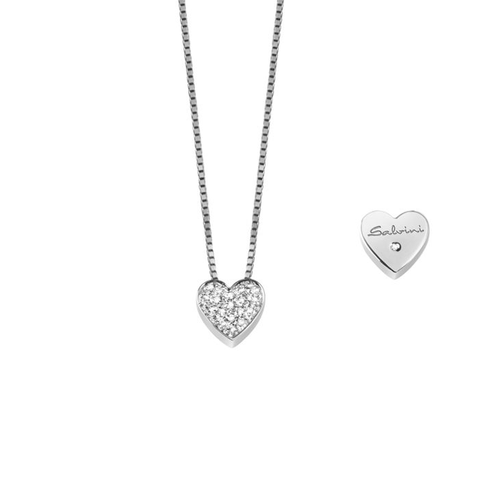 SALVINI Collier en or blanc et diamants, avec le ct cardiaque 0,07 20067541