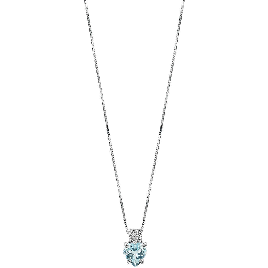 Bliss Collana Da Donna In Oro Bianco Con Diamante e Acquamarina 20086600
