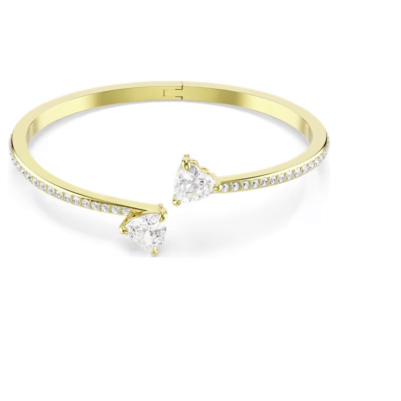 Swarovski Bracciale rigido Mesmera Cuore, Bianco, Placcato color oro 5733474 zoomable