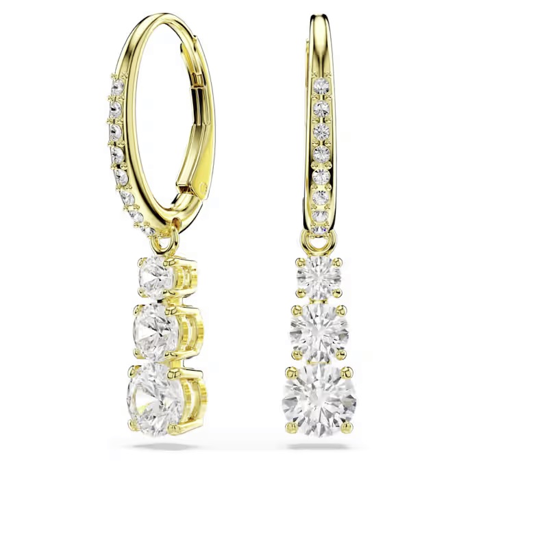 Swarovski Orecchini a cerchio Stilla Attract Taglio Round, Bianchi 5723300 zoomable