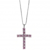 Bliss collana croce uomo donna oro bianco rubini Le Croci 20077243