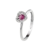 La félicité de l\'anneau des femmes de la taille 13 coeur avec diamants et de rubis 20082476