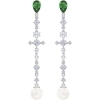 Swarovski Orecchini lunghi  Perfection  verde Placcatura rodio 5493098