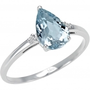 Bliss ring frau tropfen Bahia gold 2 diamanten 0.02 aquamarin 0.65 ct 20060592