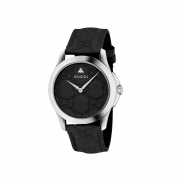 Gucci unisex 38 mm caja de acero negro de cuero ya1264031