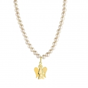 Roberto Giannotti necklace pearl angel yellow gold 375/000 NKT182