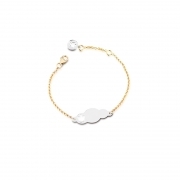 Roberto Giannotti armband mit plakette kinder-gold gelb-weiß 375/000 nkt204