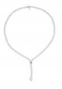 La bienaventuranza de la mujer del collar de la collar de perlas, diamantes Paraíso de 18 quilates de oro blanco 45cm 20071020