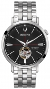 Bulova automatik uhr stahl-quad. schwarz 96A199