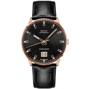 Mido orologio Commander pelle nero cassa acciaio pvd oro rosa M0216263605100