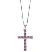 Bliss halskette kreuz herren damen weiß gold rubinen Kreuze 20077243