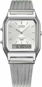 Casio OROLOGIO ACCIAIO vintage rettangolare AQ-230EM-7AEF
